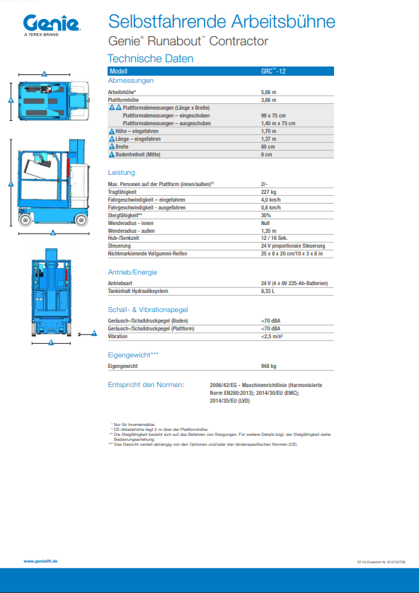 pdf picture from Genie Runabout mit Contractor - technische Daten